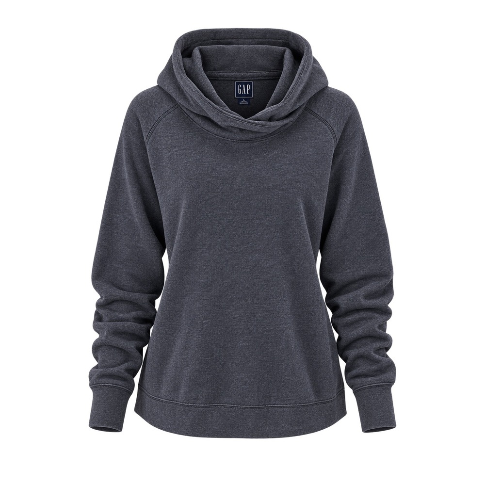 GAP Women's Large Charcoal Gray Pullover Hoodie Washed Oversized Cozy Grunge